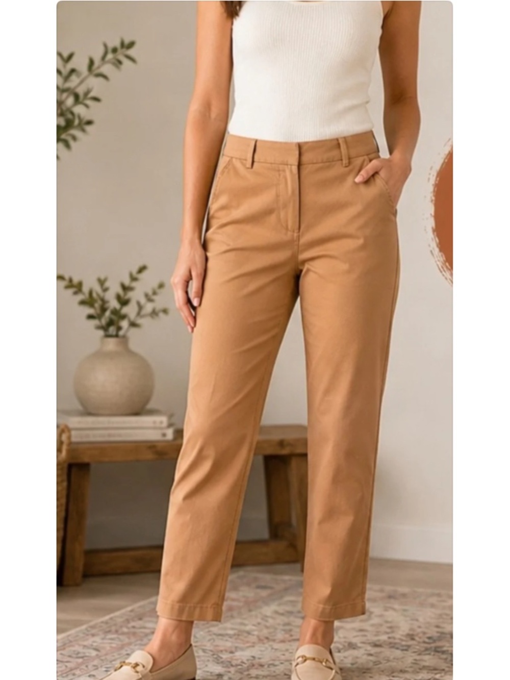 Liz Claiborne Tabitha Pants Petite Collection Sz 4 NEW Tan Beige Khaki